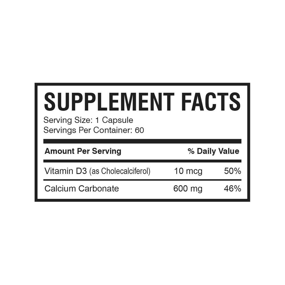 Calcium 600 W/ Vit. D3 Essential to bone and cardiovascular health EU